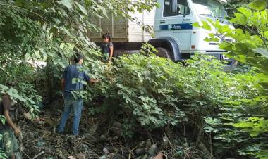 Trabajos preventivos en Máximo Paz ante los pronósticos de fuertes lluvias