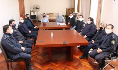 Fassi, en un encuentro con la cúpula de Seguridad.