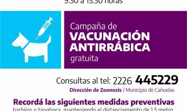 Vuelve la vacunación antirrábica en barrios y localidades
