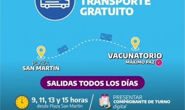 Comenzará a funcionar un transporte gratuito para asistir al vacunatorio de Máximo Paz