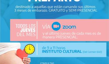 Comenzará a dictarse un curso de preparto gratuito