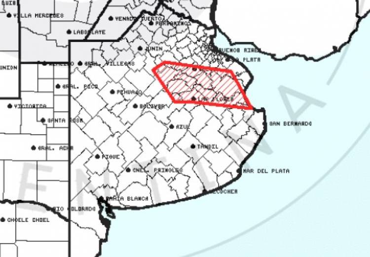 Alerta por tormentas fuertes