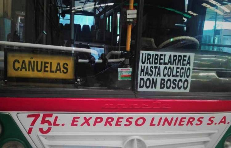 Cronograma de servicios de colectivos del trayecto Cañuelas - Uribelarrea