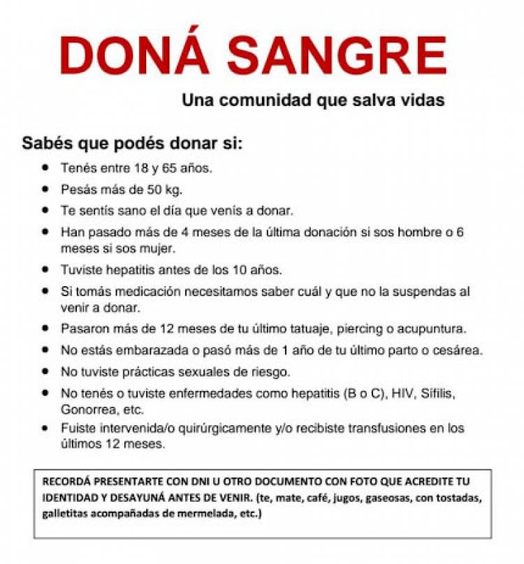 14 de junio - DÍA MUNDIAL DEL DONANTE DE SANGRE