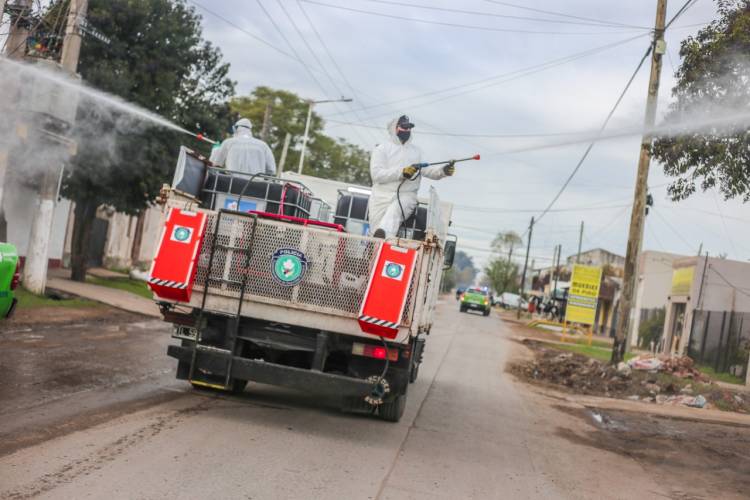 El municipio realizo una profunda desinfección en Máximo Paz