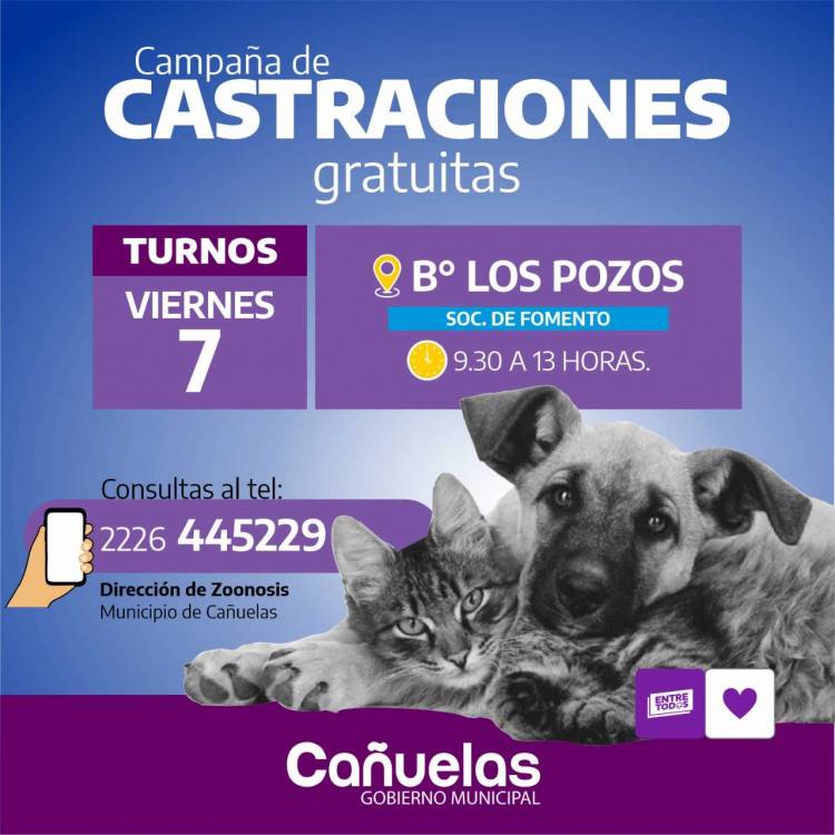 Campaña de vacunación y castración animal en Los Pozos