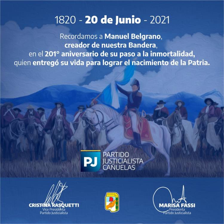 Homenaje a Manuel Belgrano a 201 años de su muerte