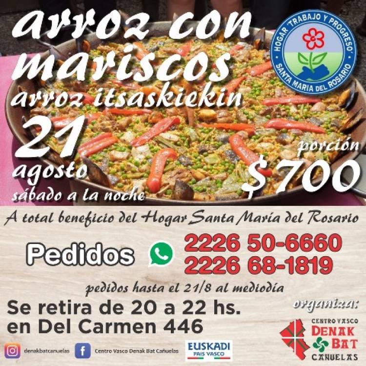 Nueva propuesta solidaria del Centro Vaco para el sábado a la noche