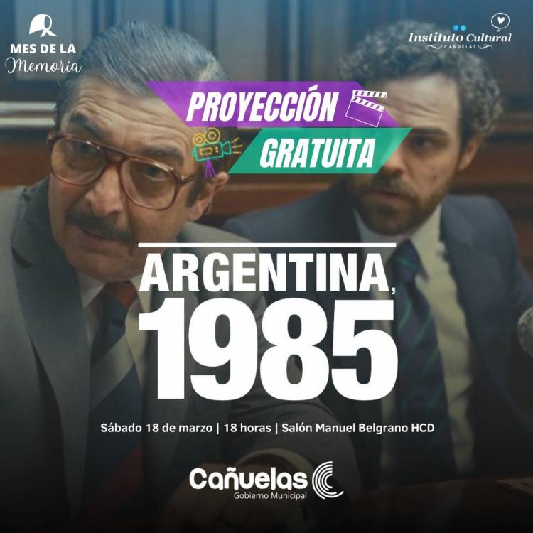 Se proyectará "Argentina 1985" en el HCD