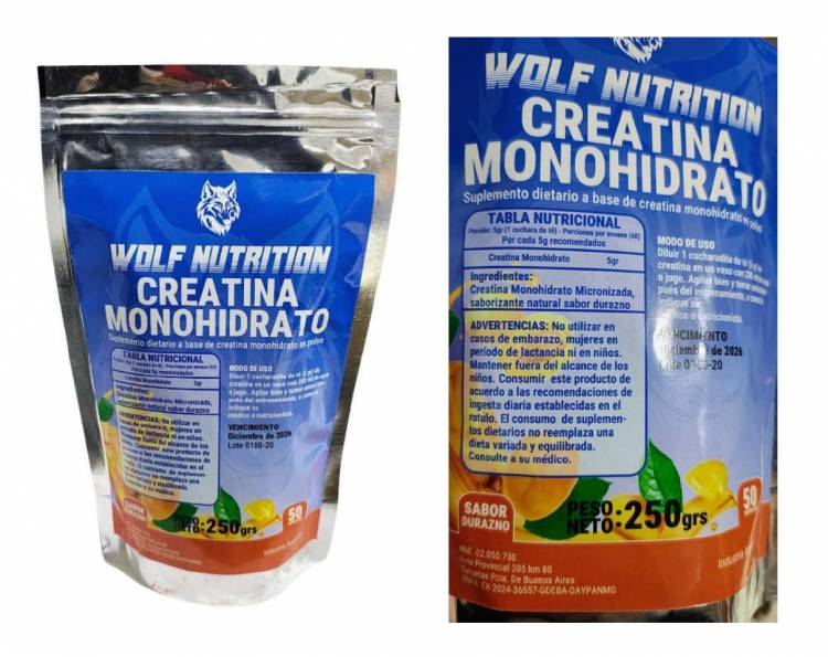ANMAT prohíbe el suplemento dietario "WOLF NUTRITION" hecho en Cañuelas